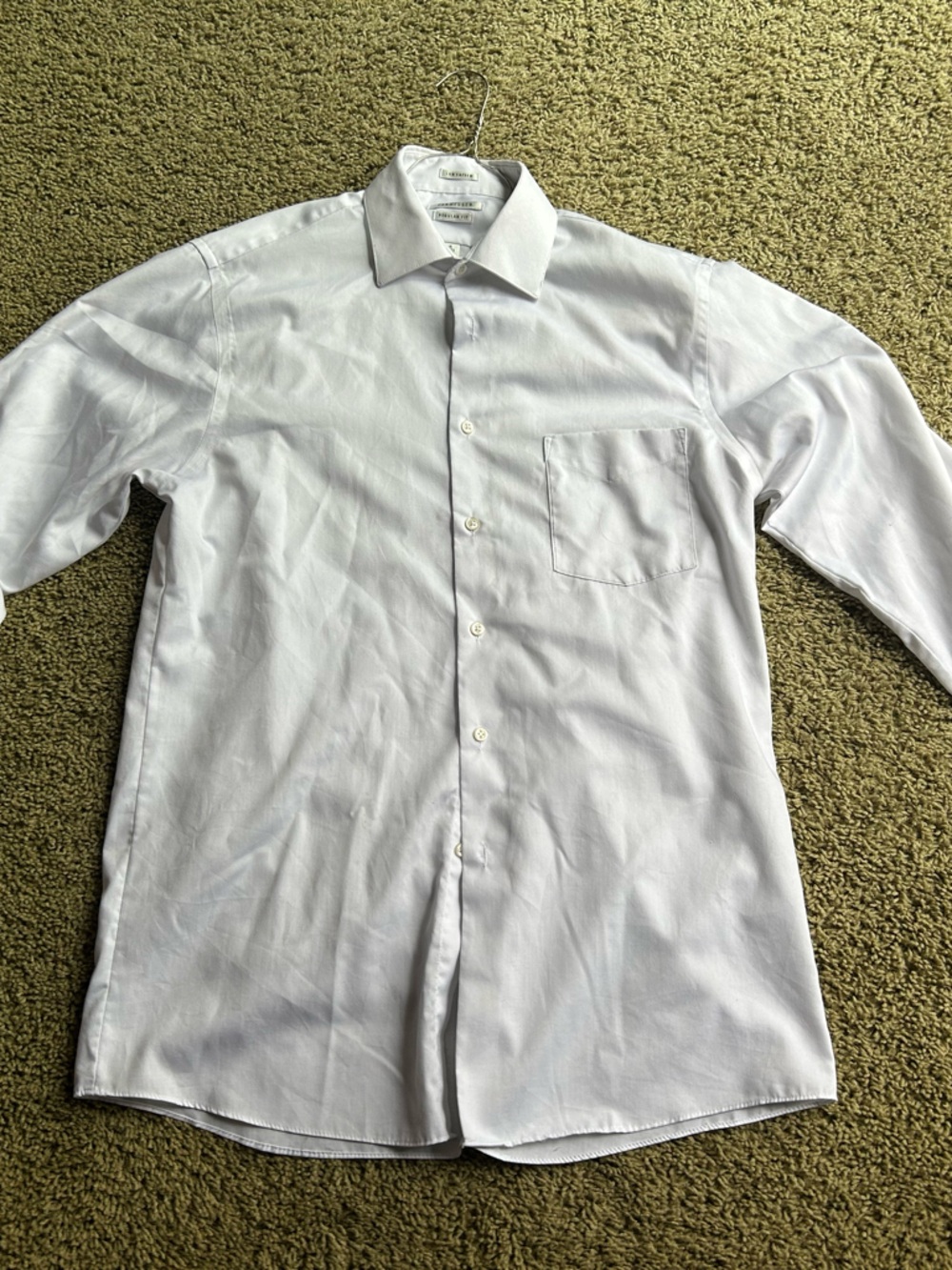 Van Heusen White Lux Sateen Regular Fit Dress Shirt